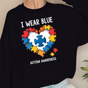I WEAR BLUE AUTISMO CONCIENCIACIÓN mujer sudaderas - Product Image 1