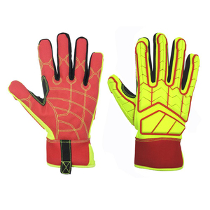 Leather Soft TPR Back Hand Impact Cut Resistant Safety <b>Gloves</b> Oil Field Work Premium Grain Goatskin Kevlar Liner Elastic Cuff - Product Image 3