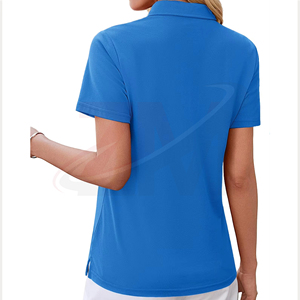 Polo d'entreprise pour femmes en coton à manches courtes, personnalisable avec logo OEM, uniforme respirant, vente en gros - Product Image 3