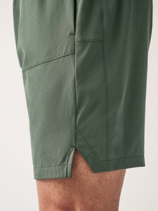 Khaki Green 7 Inch Active Gym Breathable Elastic Waist Mid Eco-Friendly Woven Bermuda Sports Short - Product Image 6