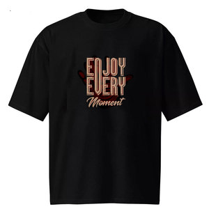 Camiseta Casual de Manga Corta con Cuello Redondo para Hombre, Color Negro, con Estampado de Letras en la Parte Delantera, Corte Regular, 100% Algodón Jersey - Product Image 2