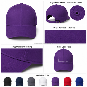 Gorra de Béisbol Deportiva Personalizada para Hombre, de Sarga, 6 Paneles, Poliéster y Algodón, Ligera, con Visera Curva y Cierre Trasero Ajustable para Actividades al Aire Libre - Product Image 3