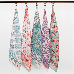 100% Cotton Bohemian Printed Handkerchiefs Bandana For Adults Ladies Artisan Craftsmanship Boho Chic <b>Head</b> <b>Wrap</b> - Product Image 3