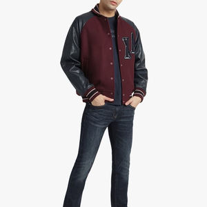 Custom Men Premium Wool Body Leather Sleeve Varsity <b>Jacket</b> Wholesale High Quality Chenille Patch Embroidered <b>Letterman</b> <b>Jackets</b> - Product Image 1