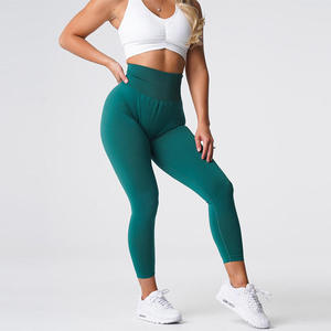 Women's High Waist Full Length Pink Leggings Seamless Stretch Breathable Push Up Sporty Style <b>Tummy</b> <b>Control</b> Shapewear - Product Image 3