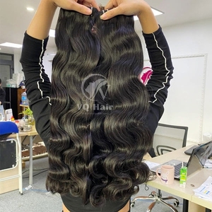 Venta al por mayor Color Natural SDD Remy Hair Body Wave Machine Extensiones de cabello virgen de doble trama Peluca con cierre de encaje - Product Image 2