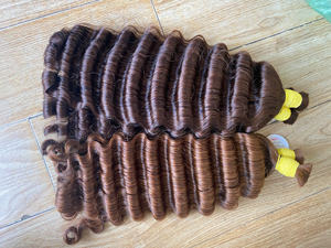 100% Extensions de cheveux humains Styles de vagues naturelles profondes à la mode Couleurs foncées Nouvelle technologie à double trame Aucune trame de peau requise #2 - Product Image 2