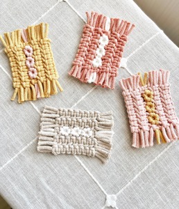 Decorative Floral Pattern Colorful Coasters Premium Handmade Macrame Table Decor for Gifting and Home Styling - Product Image 1