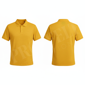 Polo de qualité supérieure, uni, à manches courtes, respirant, en coton mélangé, coupe ajustée, chemise décontractée tendance pour l'été - Product Image 3