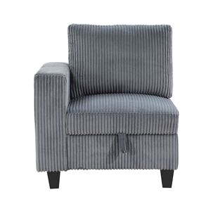 4 pezzi moderno grigio scuro tessuto di velluto a coste componibile divano componibile in legno massello mobili sedili laterali soggiorno divani - Product Image 2