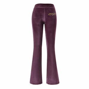 Ensemble de survêtement décontracté en <span class=keywords><strong>velours</strong></span> pour <span class=keywords><strong>femme</strong></span>, style Y2K personnalisé, de haute qualité, avec sweat à capuche zippé et <span class=keywords><strong>pantalon</strong></span> évasé, 2 pièces, tenue de détente en <span class=keywords><strong>velours</strong></span> - Product Image 5