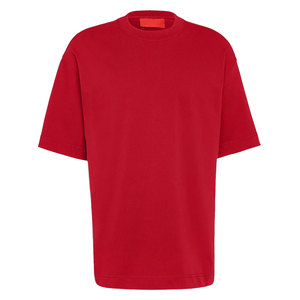 Camiseta Roja de Cuello Redondo para Mujer, 100% Algodón, Corte Holgado, Informal, Tejido de Punto Jersey, Transpirable, para Todas las Temporadas, Manga Corta - Product Image 6