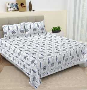 Handmade Organic Cotton Bedsheet With Print <b>Pillow</b> Covers Hand Block Printed Soft Feel Eco Friendly Textile For Luxury Bedroom - Product Image 2