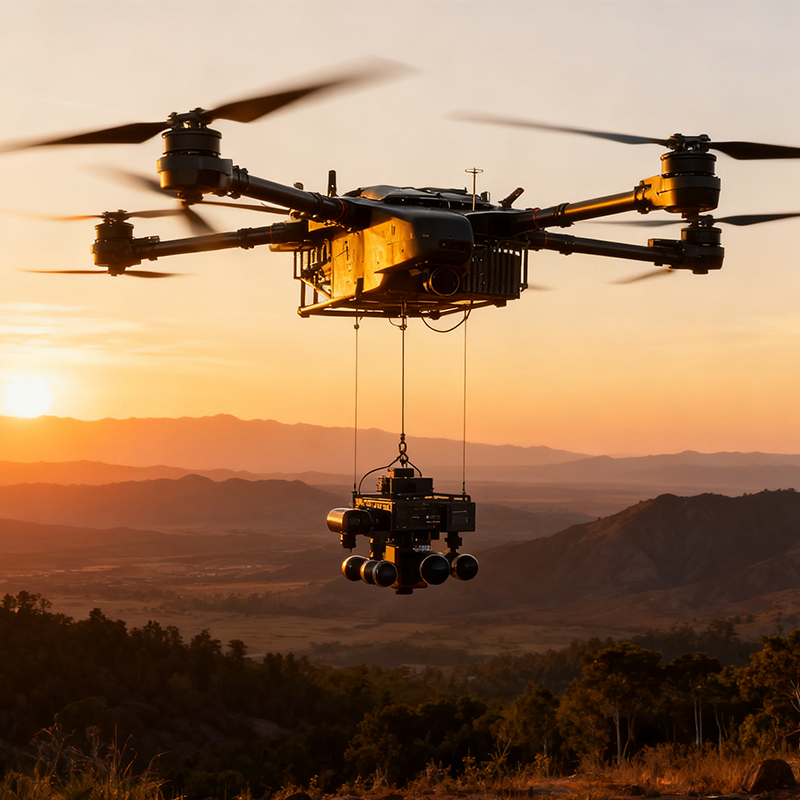 Heavy Lift 150kg Payload UAV Industrial 8 Axis Drone Long Endurance 70min High Altitude 5000m RTK Precision Logistic Delivery