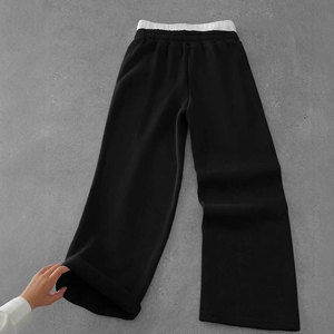 Nouveau design 2026 – Pantalon de survêtement décontracté pour homme, coupe large et ample, double couche, avec logo personnalisé et blocs de couleur, idéal pour l'entraînement - Product Image 3