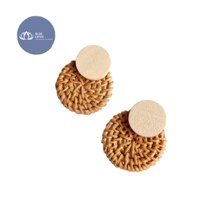 Boucles d'oreilles pendantes en rotin tressé à la main Glory Eco Friendly – Style bohème pour femme - Product Image 1