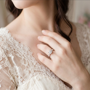 Kongkong แหวนหมั้นเพชรกึ่งเมาต์สำหรับผู้หญิง18K แข็งสีขาวทองธรรมชาติ - Product Image 3