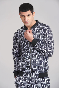 Unisex Full Length Windproof Polyester Fleece Printed Tracksuit Drawstring Closure Side Pockets Casual Paisley Pattern <b>Hooded</b> - Product Image 4