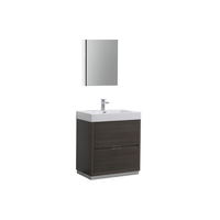Meubles-lavabos de salle de bain rectangulaires en bois massif (chêne, pin, acacia) avec vasques en céramique haut de gamme et durables, design architectural