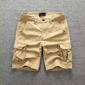 Men's Solid Cargo <b>Shorts</b> Mid-Waist Drawstring Closure Multi-Pocket Casual Breathable <b>Quick</b> <b>Dry</b> Cotton <b>Shorts</b> - Product Image 6