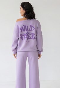 Conjunto Deportivo de Mujer, de un Solo Hombro, Grueso, Sólido, Informal, 100% Algodón, Manga Larga, Pierna Ancha, Cintura Elástica, Ropa de Calle para Invierno - Product Image 6