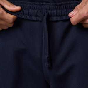 Shorts de sport en molleton écologique bleu marine pour homme, avec cordon de serrage à la taille, pour la gym, la course et les activités décontractées - Product Image 6