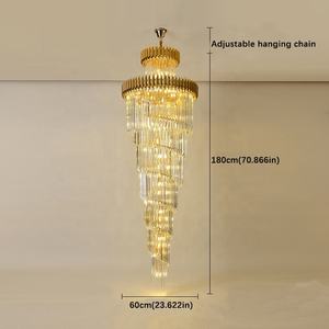 Lampadario decorativo per illuminazione del centro commerciale in cristallo dorato a spirale creativo - Product Image 4