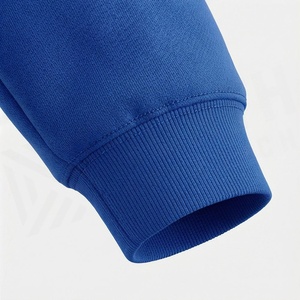 <b>Women's</b> Blue Fleece Hooded Sweatshirt and Shorts <b>Set</b> Casual Loose Fit Solid Color Two Piece Outfit Above Knee Length - Product Image 6