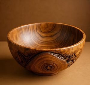 Bol à fruits en bois disponible dans toutes les variétés de bois. Il sert à présenter les produits frais, à ranger les collations quotidiennes ou à servir comme un objet décoratif. - Product Image 4