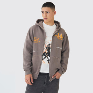 Wholesale Custom 500GSM French Terry Men's Hoodies Breathable Heavyweight 100% Cotton Screen Print Custom Logo for Winter - Product Image 1