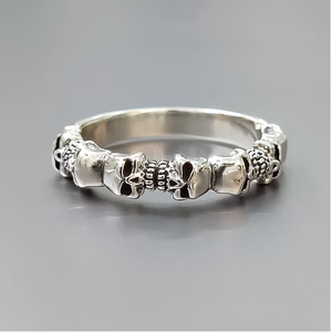 Trendy <b>Skull</b> Pattern Silver 925 <b>Ring</b> For Unisex Fashionable Handmade Jewelry Wear All Religious - Product Image 2