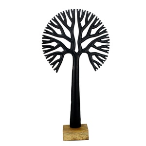 Handcrafted with for Aluminum Tree Sculpture Handmade Artistic Modern Tabletop Decor for Living Room Round Foliage Design - Product Image 1
