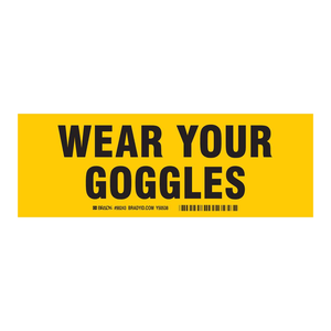 Brady Wear Your Goggles Panneau de signalisation de sécurité réfléchissant en polycarbonate pour les zones de travail intérieures et extérieures - Product Image 3
