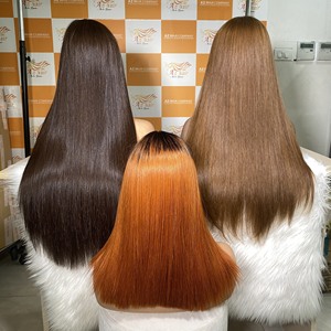 100% Peluca de cabello humano hueso pelo liso Super doble dibujado personalizar Color crudo extensiones de cabello virgen de proveedor mayorista - Product Image 5