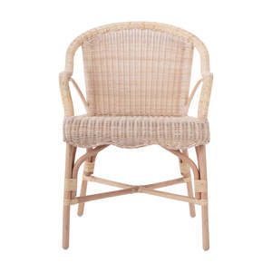 Natural Rattan <b>Armchair</b> Handwoven Wicker <b>Dining</b> Chair Comfortable Accent Seating For <b>Dining</b> Room Patio Cafe Hotel Furniture - Product Image 2