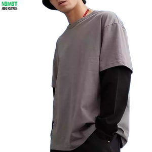 Custom 220 Grams Double Layer Knitted <b>Waffle</b> Short Sleeve Men's T-<b>Shirt</b> Y2K Acid Wash Stone Faded Cuff 100% Cotton Eco-Friendly - Product Image 2