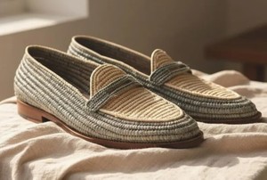 Mocasines de rafia hechos a mano para hombre, zapatos sin cordones de verano estilo bohemio tejidos - Product Image 2