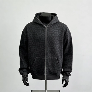 Sudadera con Capucha Personalizada de Alta Calidad, 100% Algodón, 400 g/m², Estampado Gráfico de Leopardo/Guepardo, con Cierre, para Hombre - Product Image 1