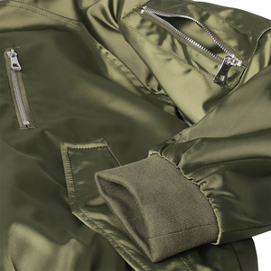 Adult <b>Men's</b> Polyester Made Casual Satin <b>Jacket</b> Navy Full Zipper Up <b>Long</b> Sleeve Silk Satin Warm Winter <b>Jacket</b> - Product Image 4