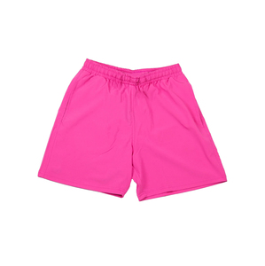 Pantalones Cortos de Béisbol Rosa Intenso para Hombre, Color Sólido, Cintura Elástica con Cordón, Ropa Deportiva Ligera para Béisbol - Product Image 2