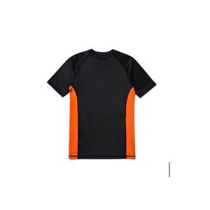 Camiseta Deportiva de Manga Corta para Hombre, Color Negro y Naranja, Cuello Redondo, Secado Rápido, Corte Regular, Tejido de Poliéster - Product Image 4