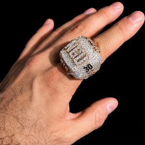Hip Hop Iced Out Custom <b>Initial</b> <b>Ring</b> In 925 Sterling Silver Rhodium Plated Round Cut Moissanite Diamond Men's Gift Fine <b>Ring</b> - Product Image 3