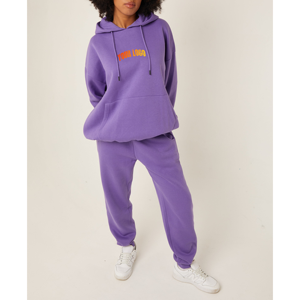 2026 Men's Winter Streetwear Sweatshirt Pullover Hoodies Wide Leg <b>Trousers</b> Solid Color Custom Logo Two Pieces Set 100% Cotton - Product Image 4