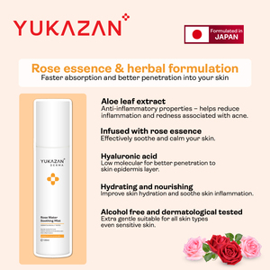 Yukazan Derma Bruma de Agua de Rosas 120ml Hidratante con Ácido Hialurónico para Piel Sensible con Acné Alta Calidad Más Vendido - Product Image 3