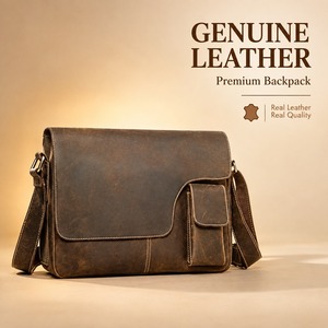 Handmade Full <b>Leather</b> Messenger Crossbody Shoulder Satchel Luxury Casual Zipper Travel <b>Bag</b> Work Travel Unisex Business Casual - Product Image 1
