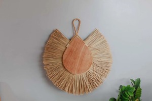 Boho Tear Drop Rattan Wall <b>Mirror</b> Handmade Natural Fiber Frame For Living Room Wall Decor For Unique And Stylish Interior Look - Product Image 4