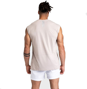 Wholesale High Quality Muscle Tank Tops <b>for</b> <b>Men</b> Super Soft Stretch Fitness Gym Workout <b>Singlet</b> Badge Customizable OEM Service - Product Image 4