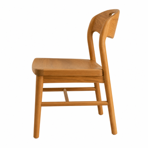 Silla de Comedor Moderna de Madera de Teca Sólida, Ecológica, con Respaldo Curvo y Asa Integrada |   Silla de Estilo Escandinavo para Hostelería Park Villa - Product Image 3