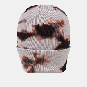 Tie <b>Dye</b> Cuffed Beanie Custom Winter Embroidery Logo Warm Knitted Beanies Soft Cap Stripe <b>Wool</b> Custom Design Unisex - Product Image 1