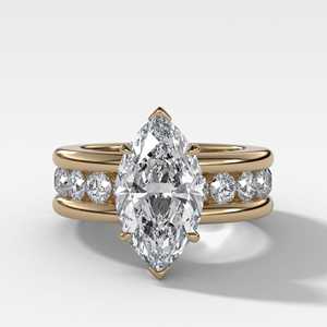 แหวนหมั้นทองคำแท้ 14K เพชรเม็ดเดี่ยวทรงมาร์คีส์ 4 กะรัต เพชรเลี้ยงในห้องปฏิบัติการ ฝังแบบช่อง ดีไซน์เรียบหรู รับรองโดย IGI สีขาว F - Product Image 1